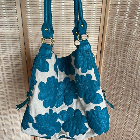 Oversize Big Buddha Turquoise Hibiscus Bag - Picture 5 of 16